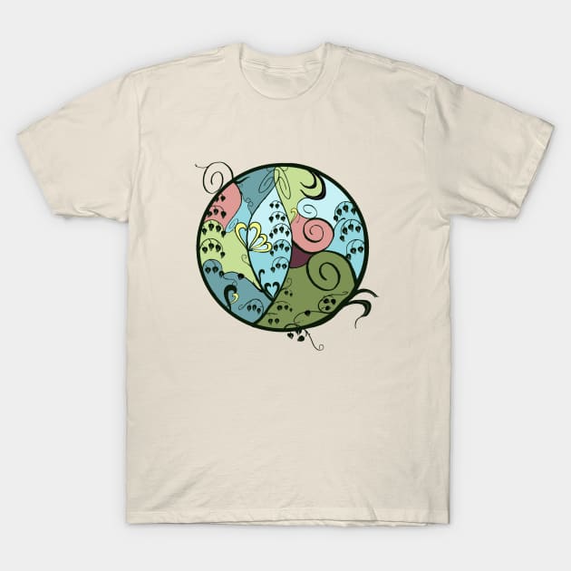 Art Nouveau Garden Circle T-Shirt by DISmithArt